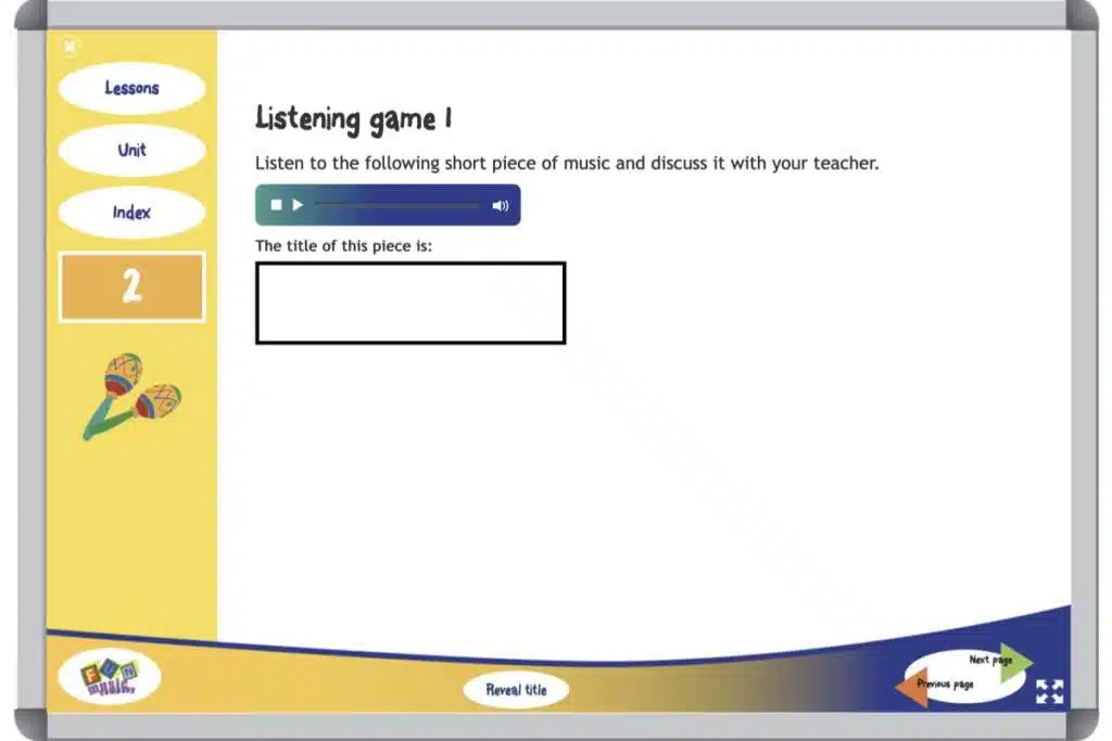 Grade Two Music Curriculum Listening Game