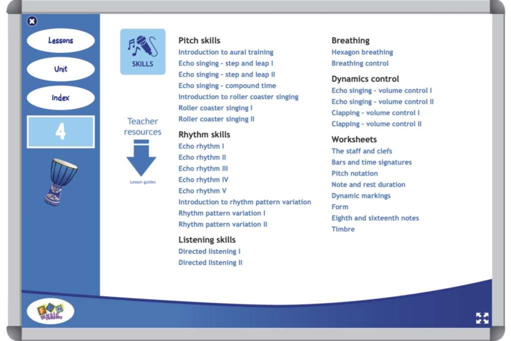 Grade Four Music Curriculum Skills exercises