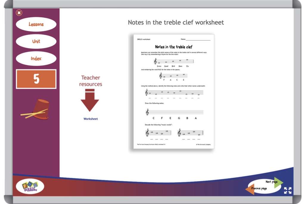 Grade Five Music theory worksheet explainer video