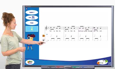 whiteboardSlideShow_4_400 Teacher using elementary music curriculum