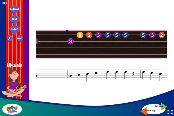 Teaching ukulele screen 10 from the ukulele program