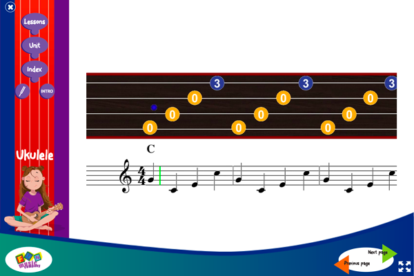 Teaching ukulele screen 6 from the ukulele program