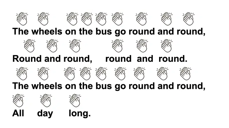 WheelsOnBus_Rhythm Beat and Rhthm Example - Rhythm in the song Wheels on the Bus