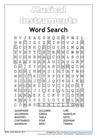 Word Search 12 Music Word search #12
