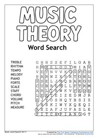 Word Search 32 Music Theory Moderate Word Search 32 Music Theory Moderate