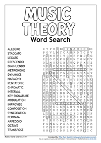 Word Search 33 Music Theory Word Search 33 Music Theory Advanced