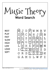 Word Search 34 Music Theory Easy 2 Word Search 34 Music Theory Easy 2