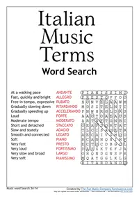 Italian Terms Word Search 38 Italian Terms Word Search 38