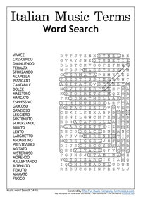 Italian Music Theory Word Search 39 Italian Music Theory Word Search 40
