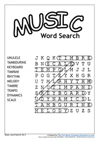 WordSearch5 Music Word search #5