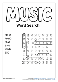 WordSearches_Grade12_1_200 Music Word search #1