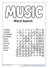 WordSearches_Grade34_1_200 Music Word search #2